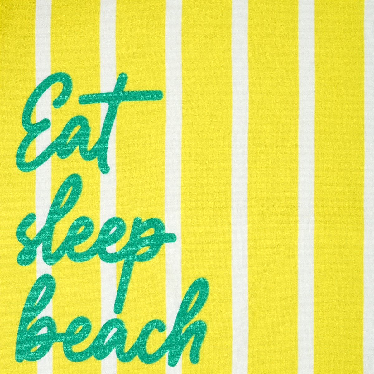 OHS Eat Sleep Beach Slogan Beach Towel - Yellow>