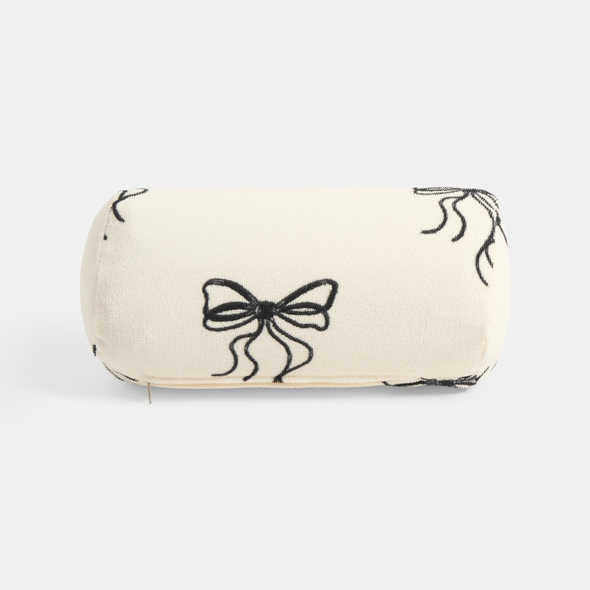 OHS Bow Print Inflatable Beach Bolster Pillow - Monochrome>