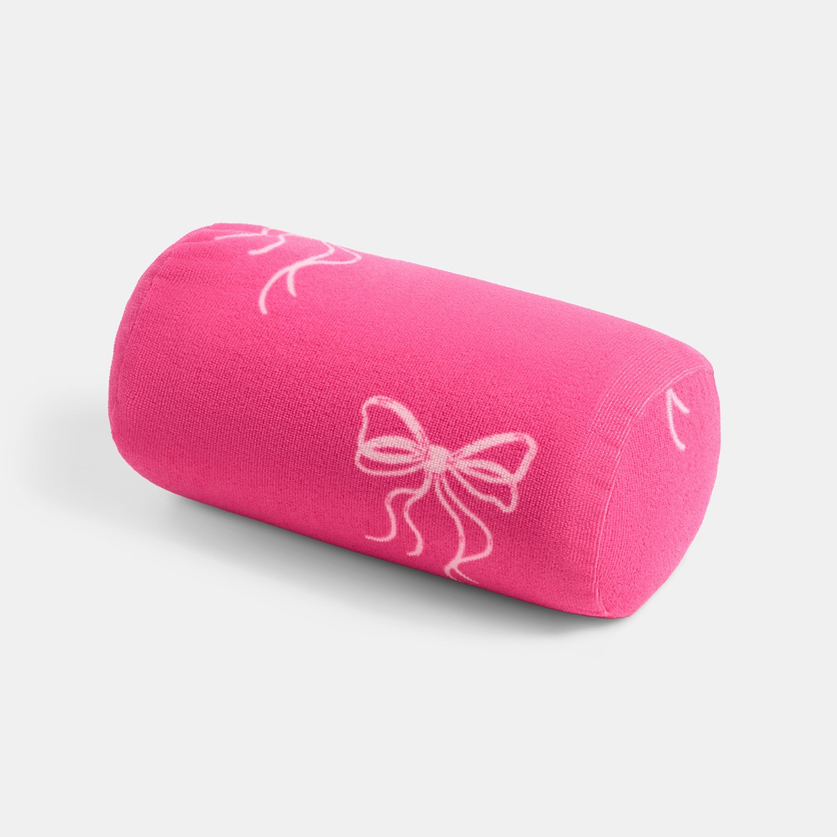 OHS Bow Print Inflatable Beach Bolster Pillow - Hot Pink>