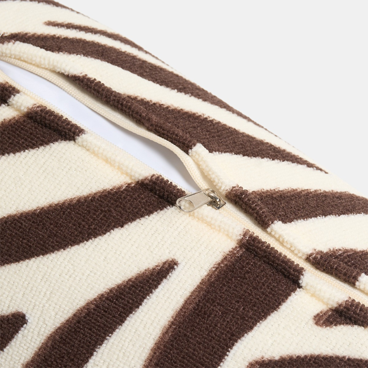 OHS Zebra Print Inflatable Beach Bolster Pillow - Brown/Cream>