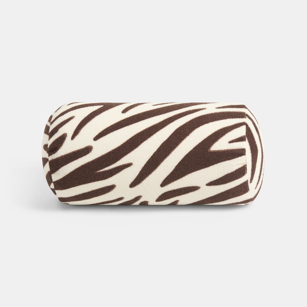 OHS Zebra Print Inflatable Beach Bolster Pillow - Brown/Cream>