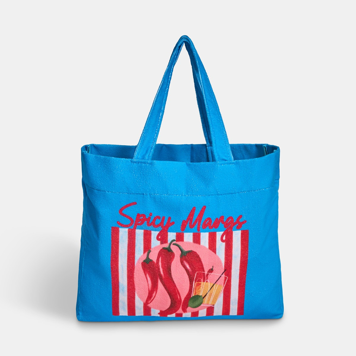 OHS Spicy Margs Slogan Beach Bag & Pouch - Blue>