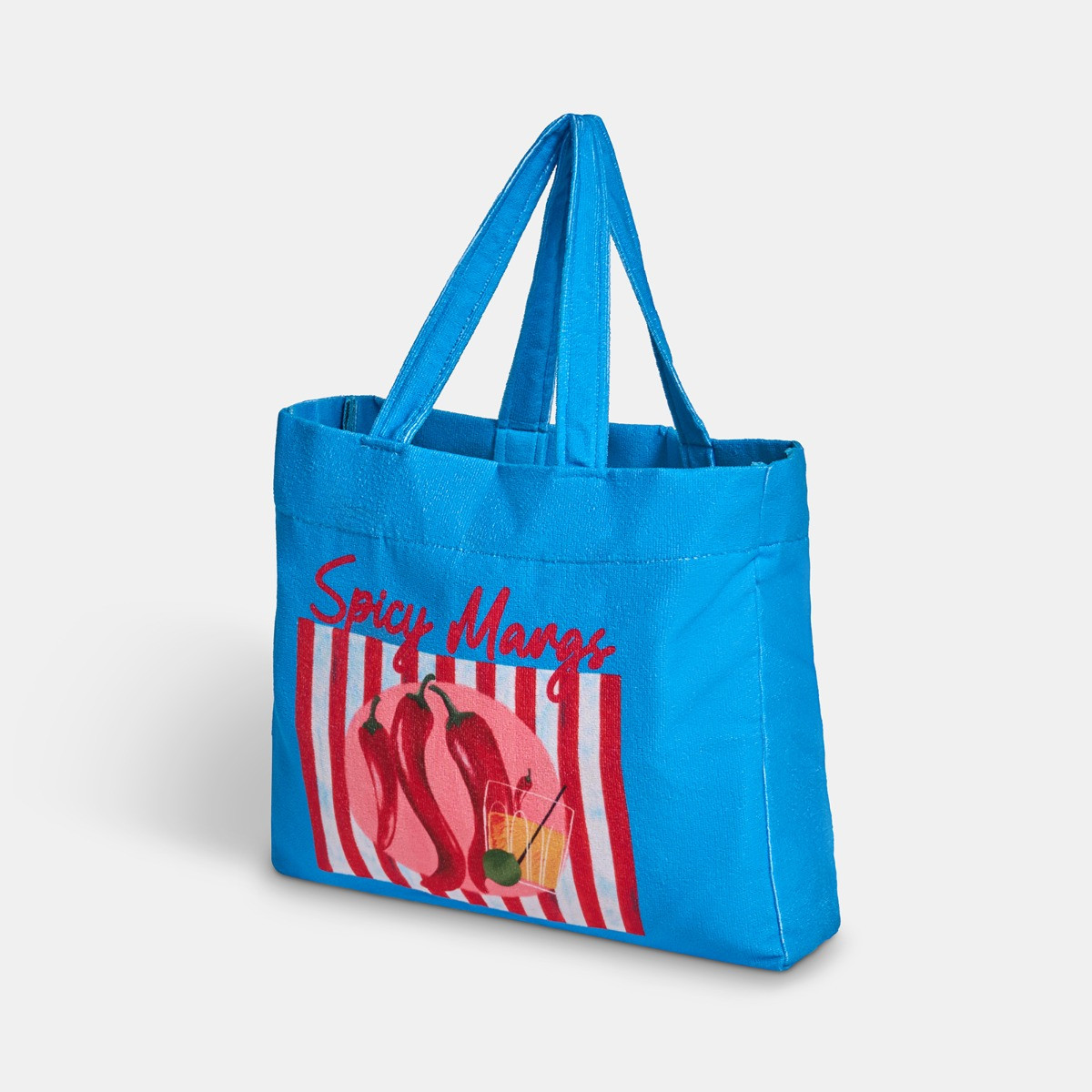 OHS Spicy Margs Slogan Beach Bag & Pouch - Blue>