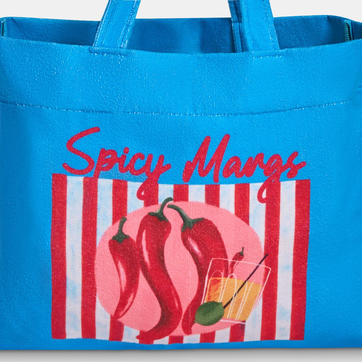 OHS Spicy Margs Slogan Beach Bag & Pouch - Blue>