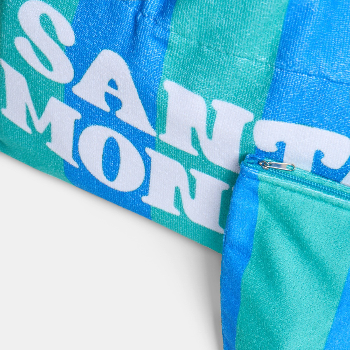 OHS Santa Monica Slogan Beach Bag & Pouch - Green/Blue>