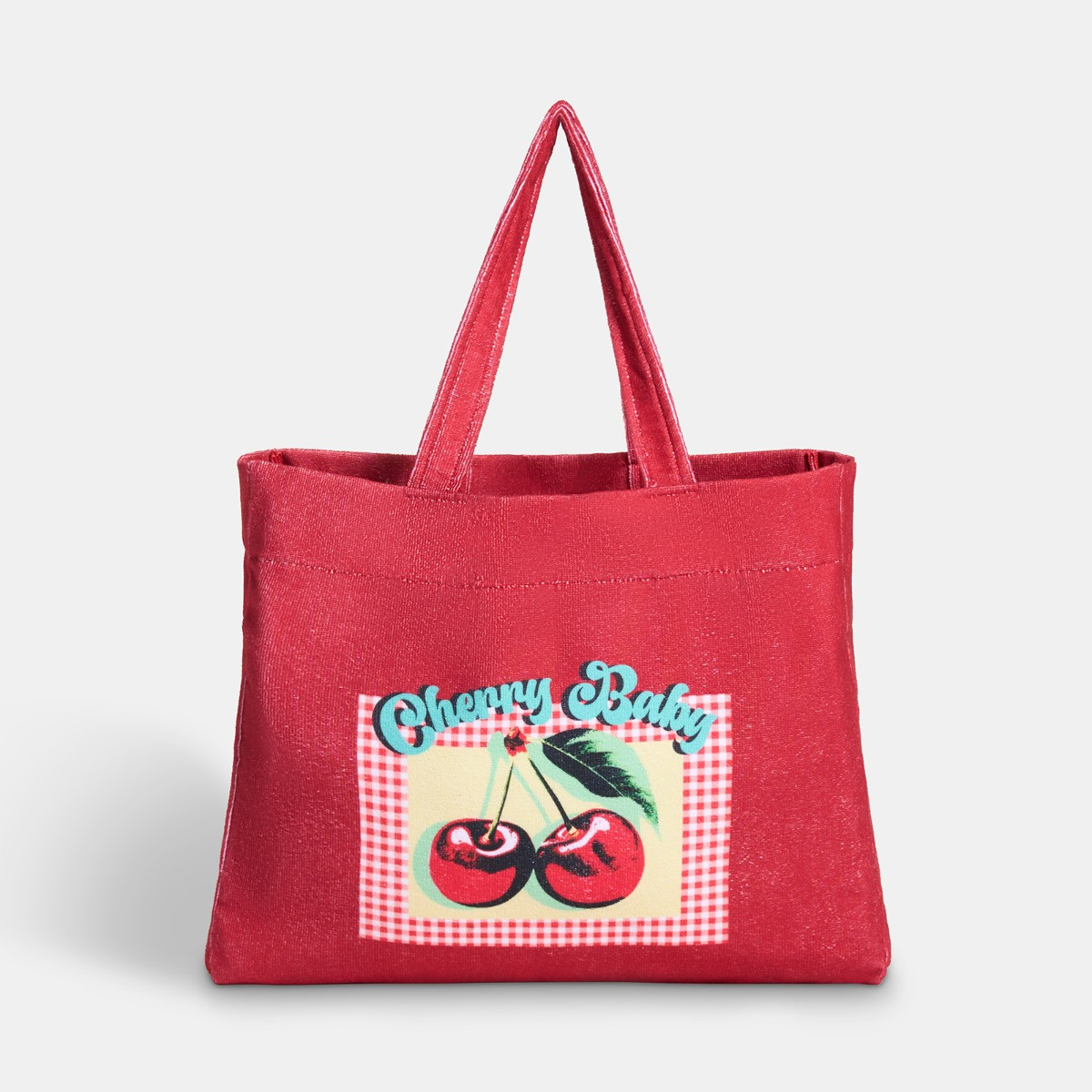 OHS Cherry Baby Slogan Beach Bag & Pouch - Red>