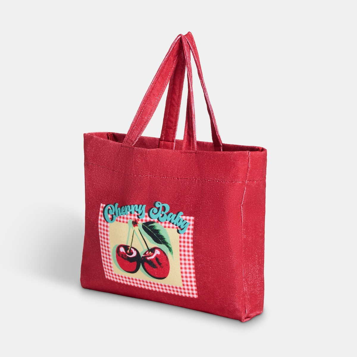 OHS Cherry Baby Slogan Beach Bag & Pouch - Red>