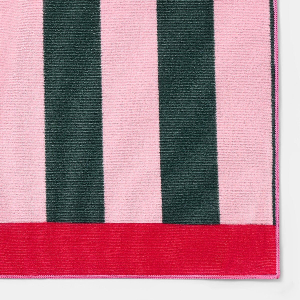 OHS Sardine Striped Beach Towel - Pink/Green>