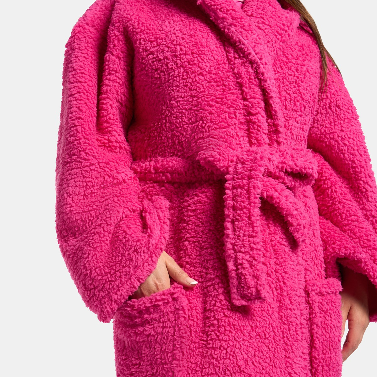 OHS Teddy Dressing Gown Floor Length, Adults - Hot Pink>