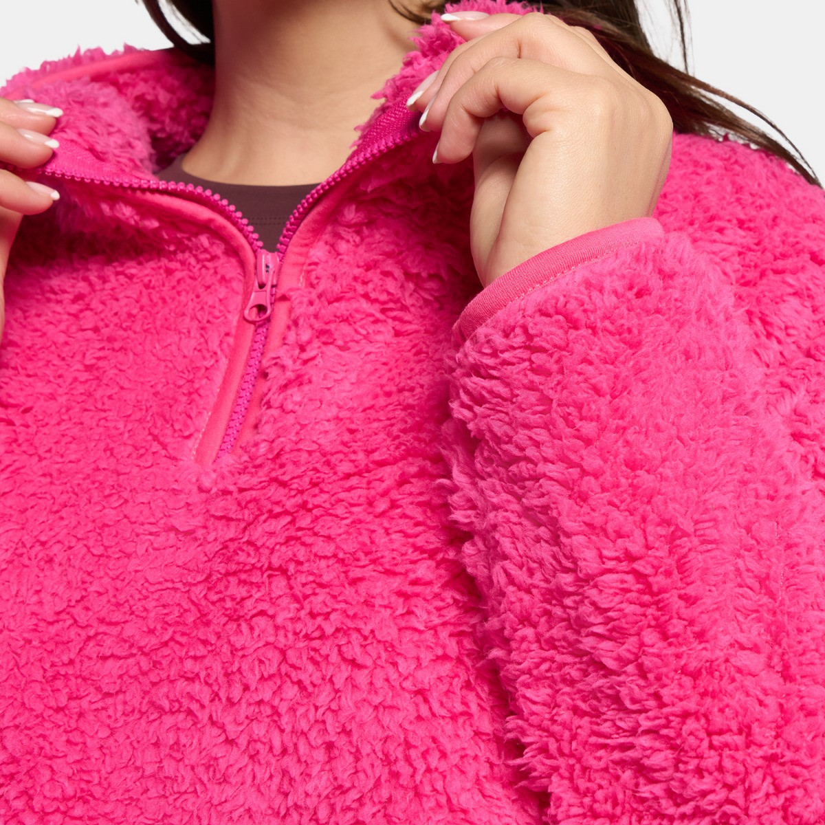 OHS Teddy Half Zip Fleece, Pink - Small/Medium>