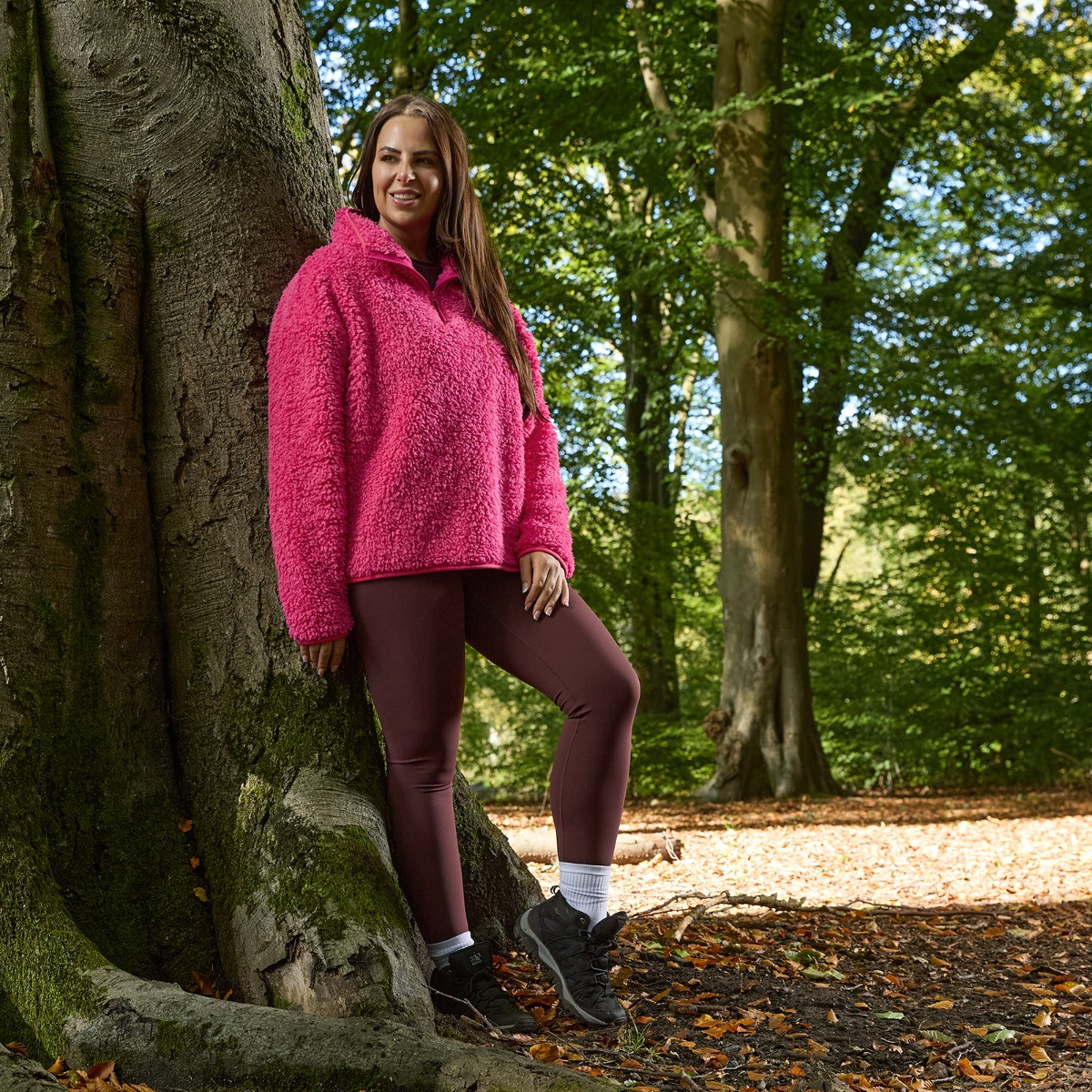 OHS Teddy Half Zip Fleece, Pink - Large/Extra Large>