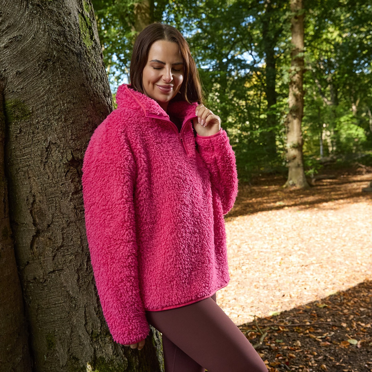 OHS Teddy Half Zip Fleece, Pink - Small/Medium>