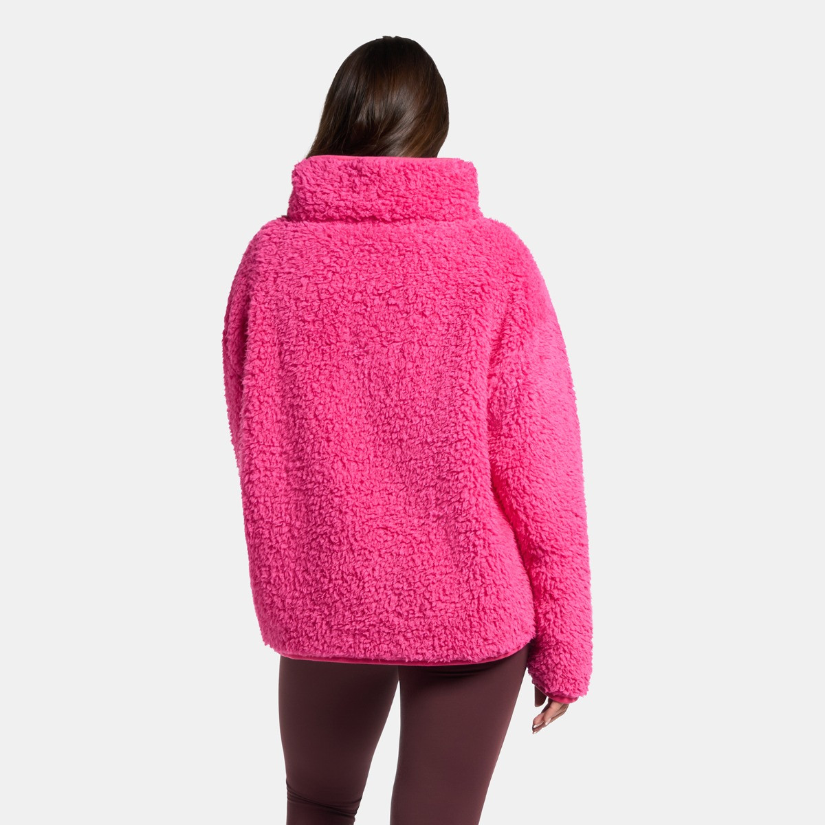 OHS Teddy Half Zip Fleece, Pink - Large/Extra Large>