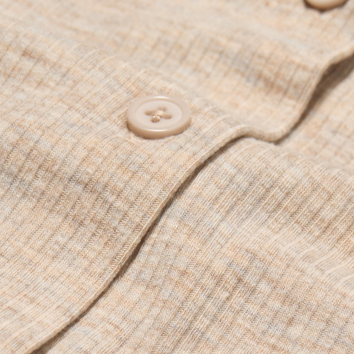 OHS Ribbed Lettuce Edge Loungewear Set, Natural - Small/Medium>