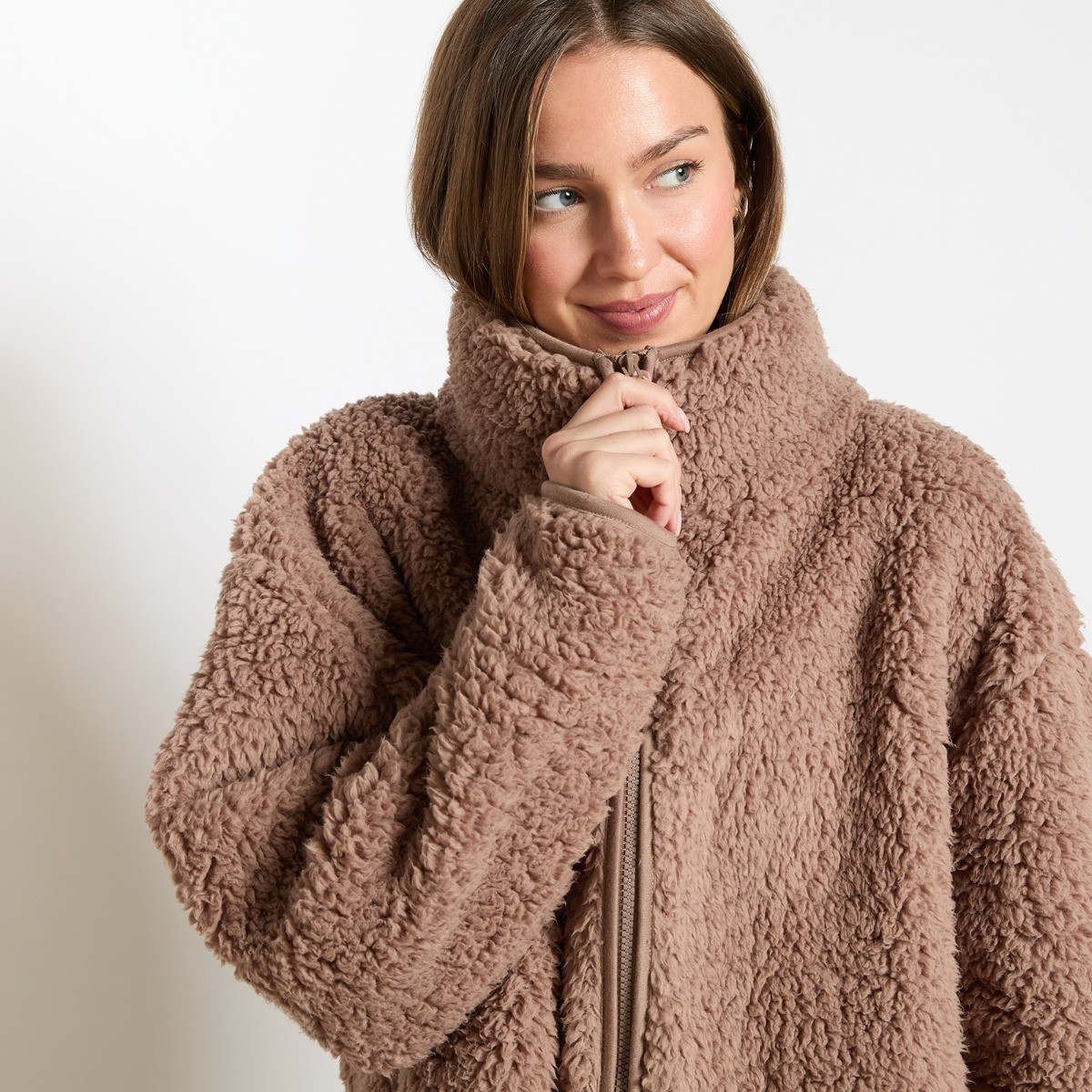 OHS Teddy Full Zip Fleece, Mink - Small/Medium>