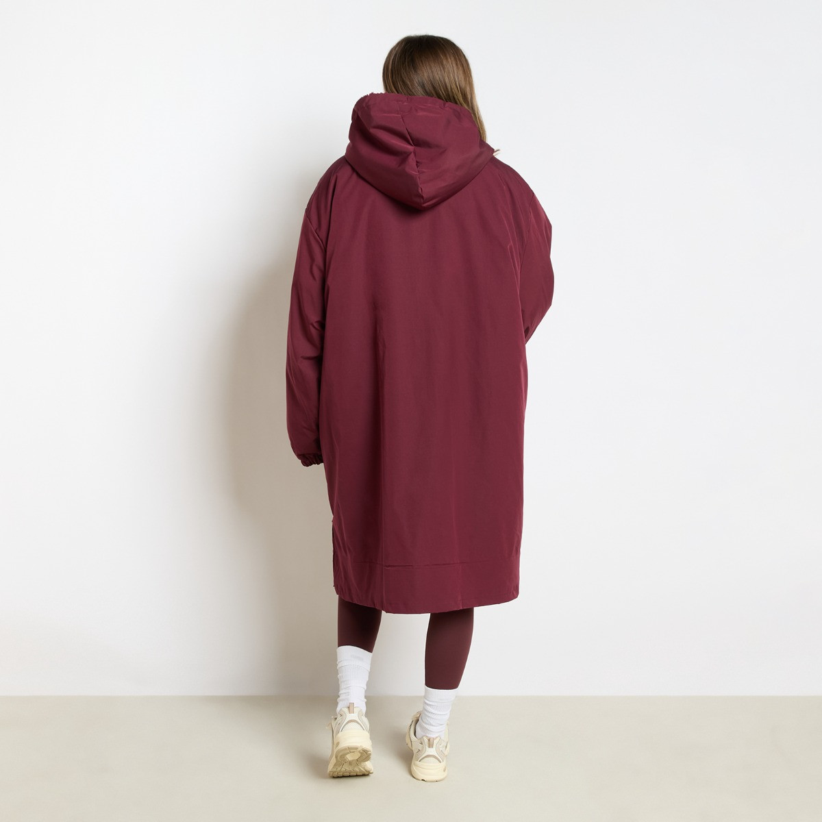 OHS Adults Water Resistant Sherpa Drying Robe - Burgundy>
