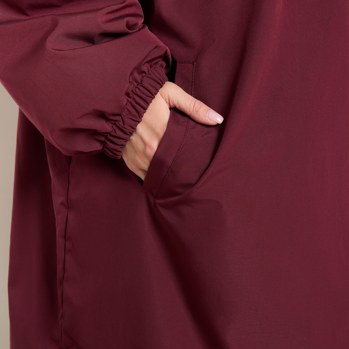 OHS Adults Water Resistant Sherpa Drying Robe - Burgundy>