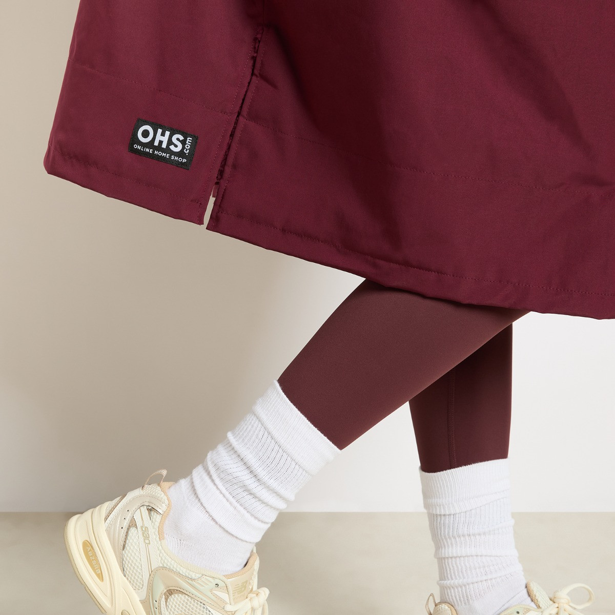 OHS Adults Water Resistant Sherpa Drying Robe - Burgundy>