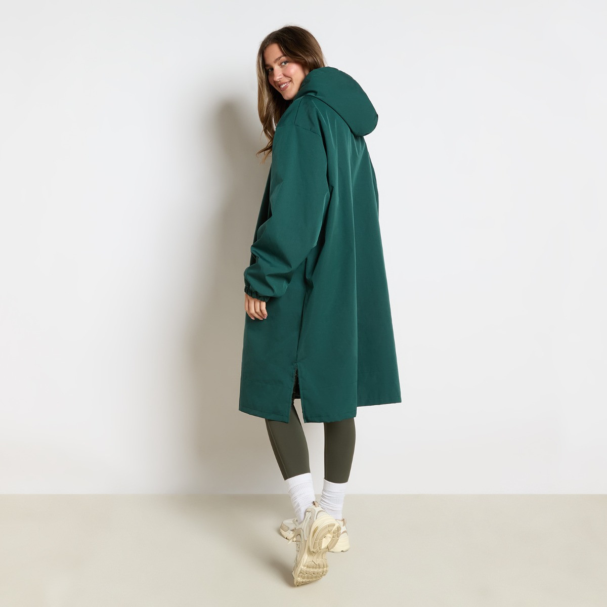 OHS Adults Water Resistant Sherpa Drying Robe - Forest Green>