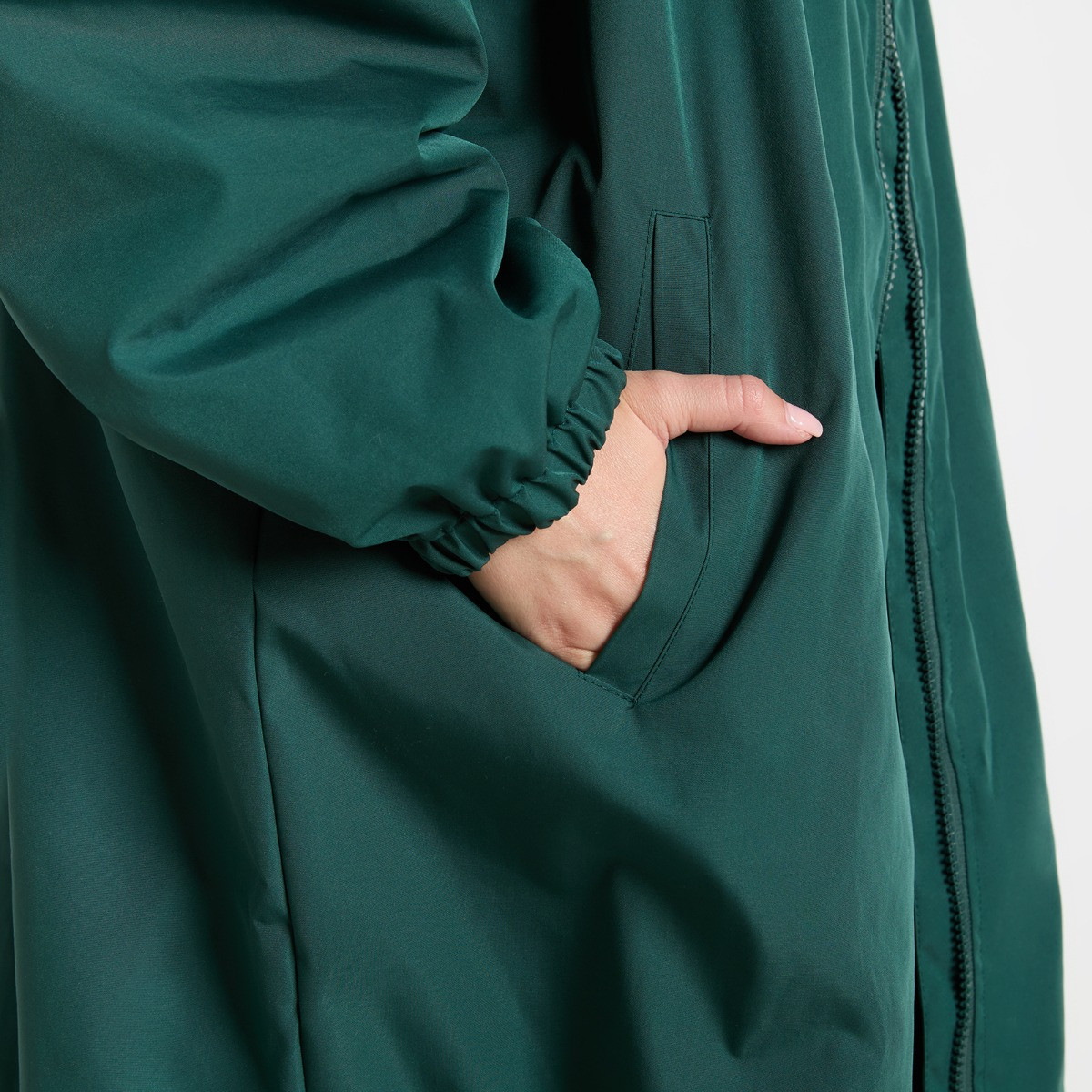 OHS Adults Water Resistant Sherpa Drying Robe - Forest Green>
