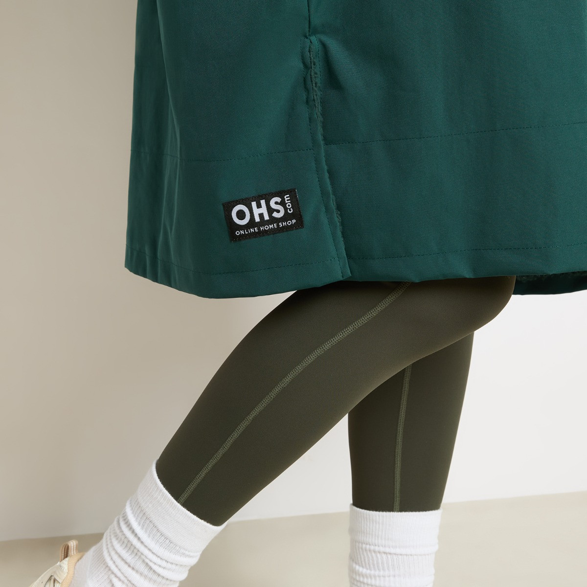 OHS Adults Water Resistant Sherpa Drying Robe - Forest Green>