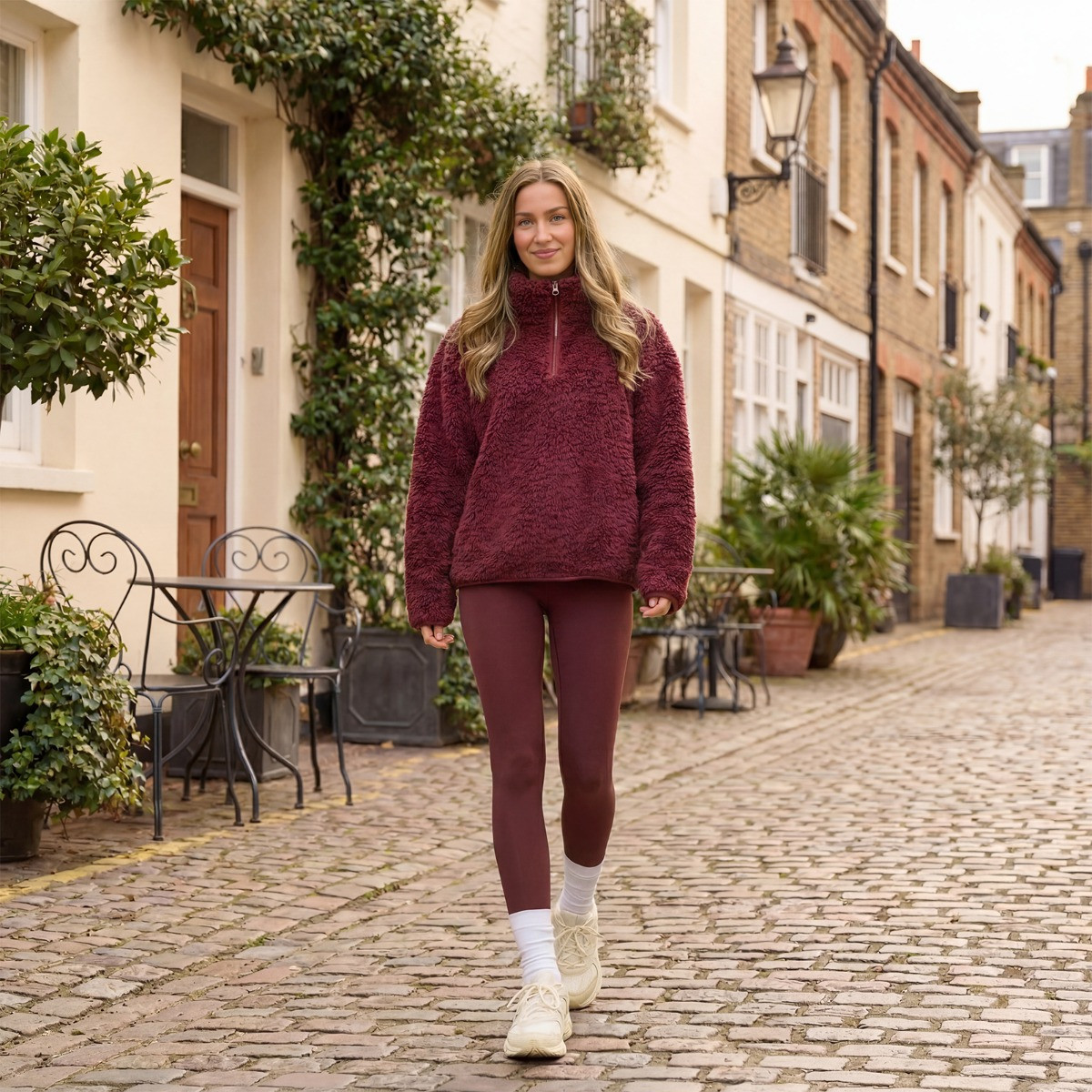 OHS Teddy Half Zip Fleece, Maroon - Small/Medium>