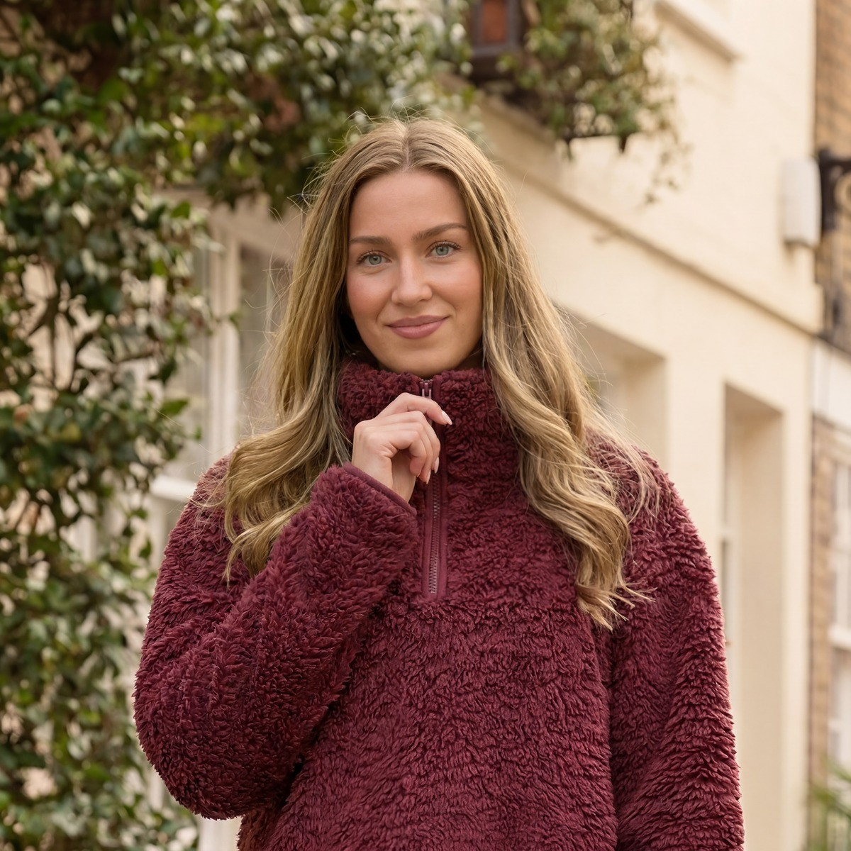 OHS Teddy Half Zip Fleece - Maroon>