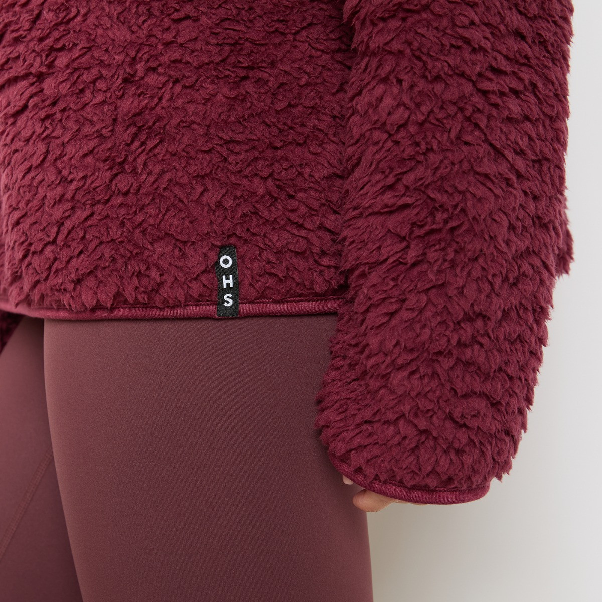 OHS Teddy Half Zip Fleece, Maroon - Small/Medium>