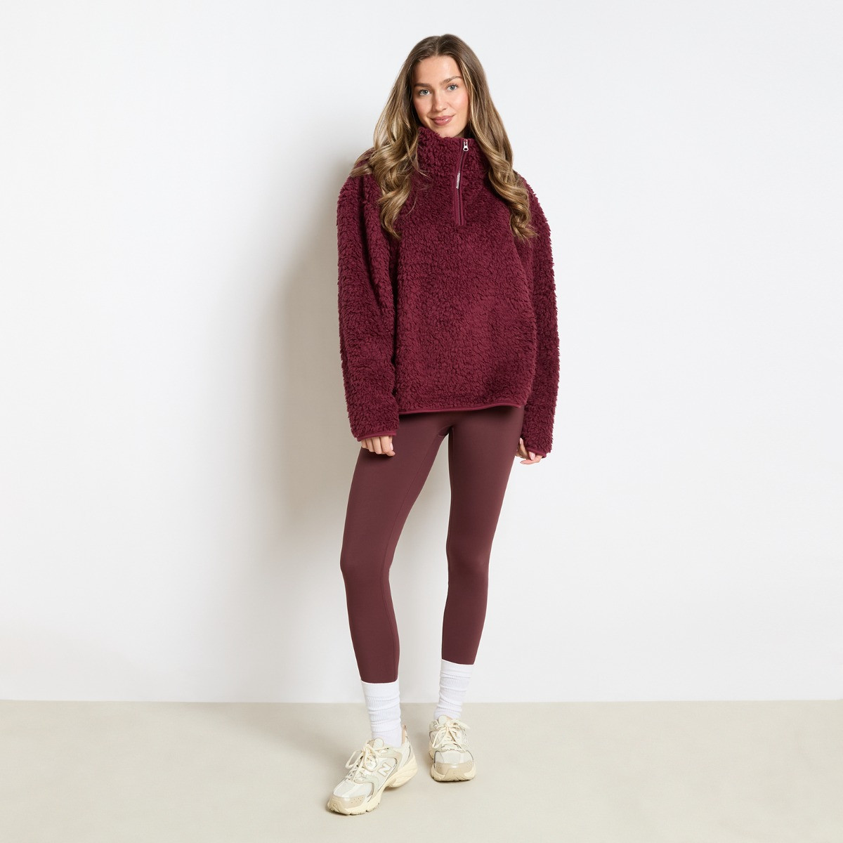 OHS Teddy Half Zip Fleece - Maroon>