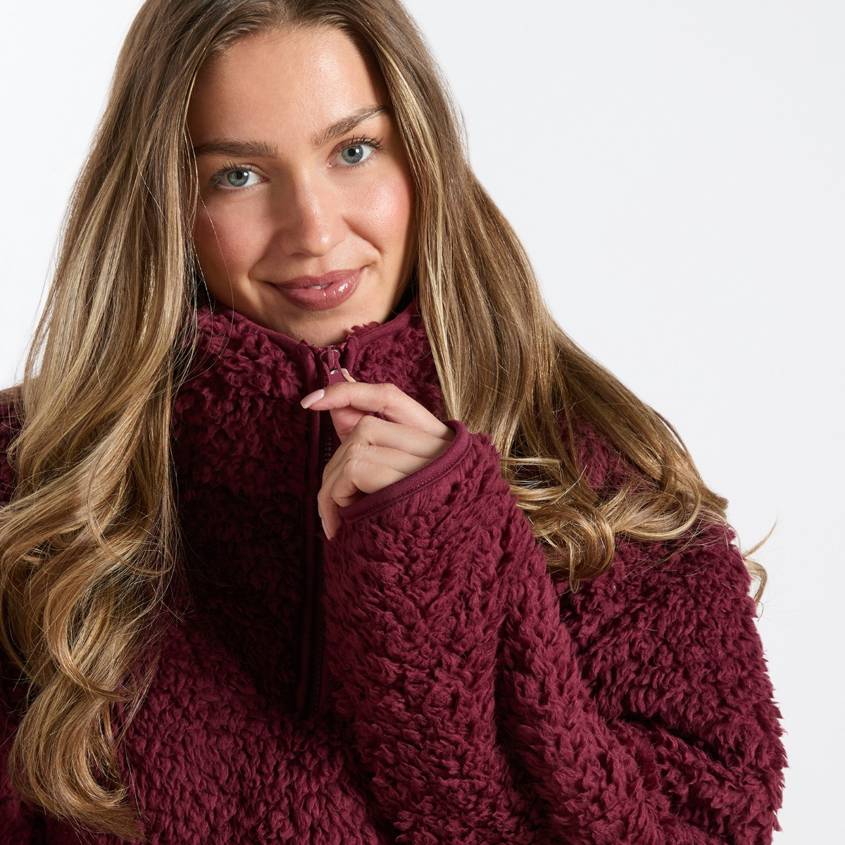 OHS Teddy Half Zip Fleece - Maroon>