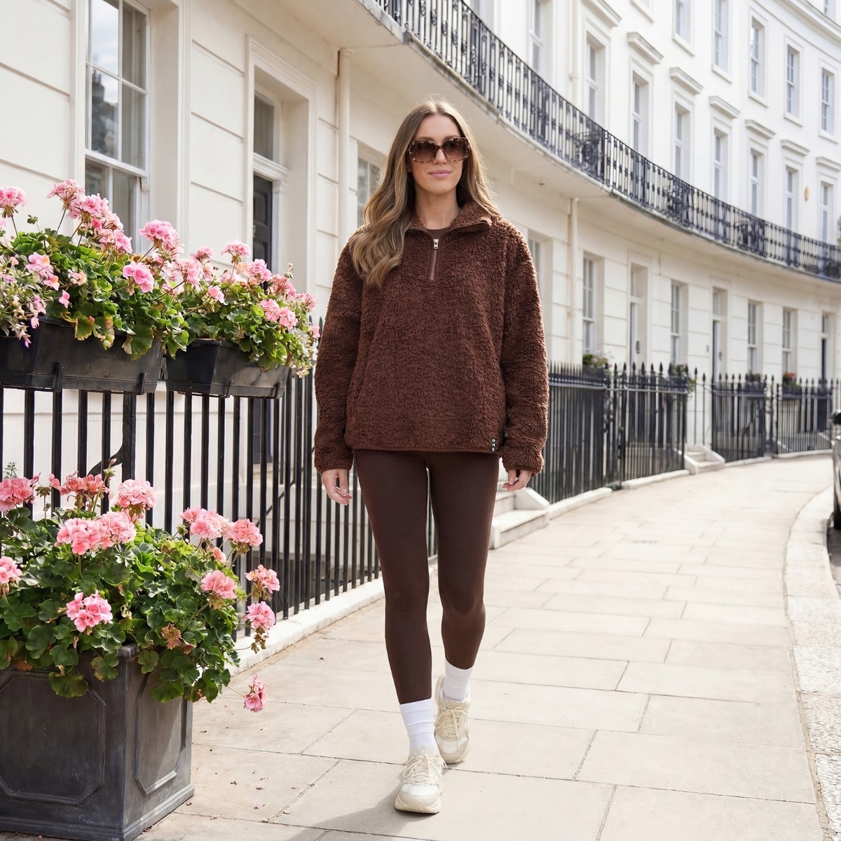 OHS Teddy Half Zip Fleece - Brown>
