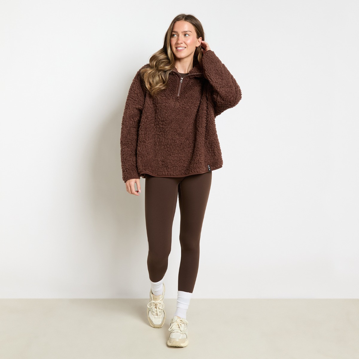 OHS Teddy Half Zip Fleece - Brown>