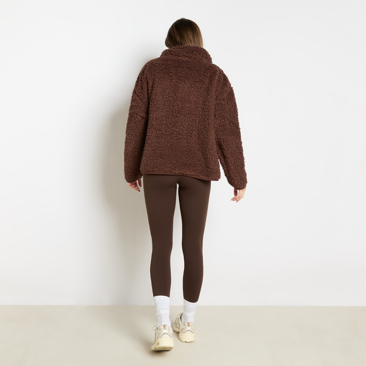 OHS Teddy Half Zip Fleece - Brown>