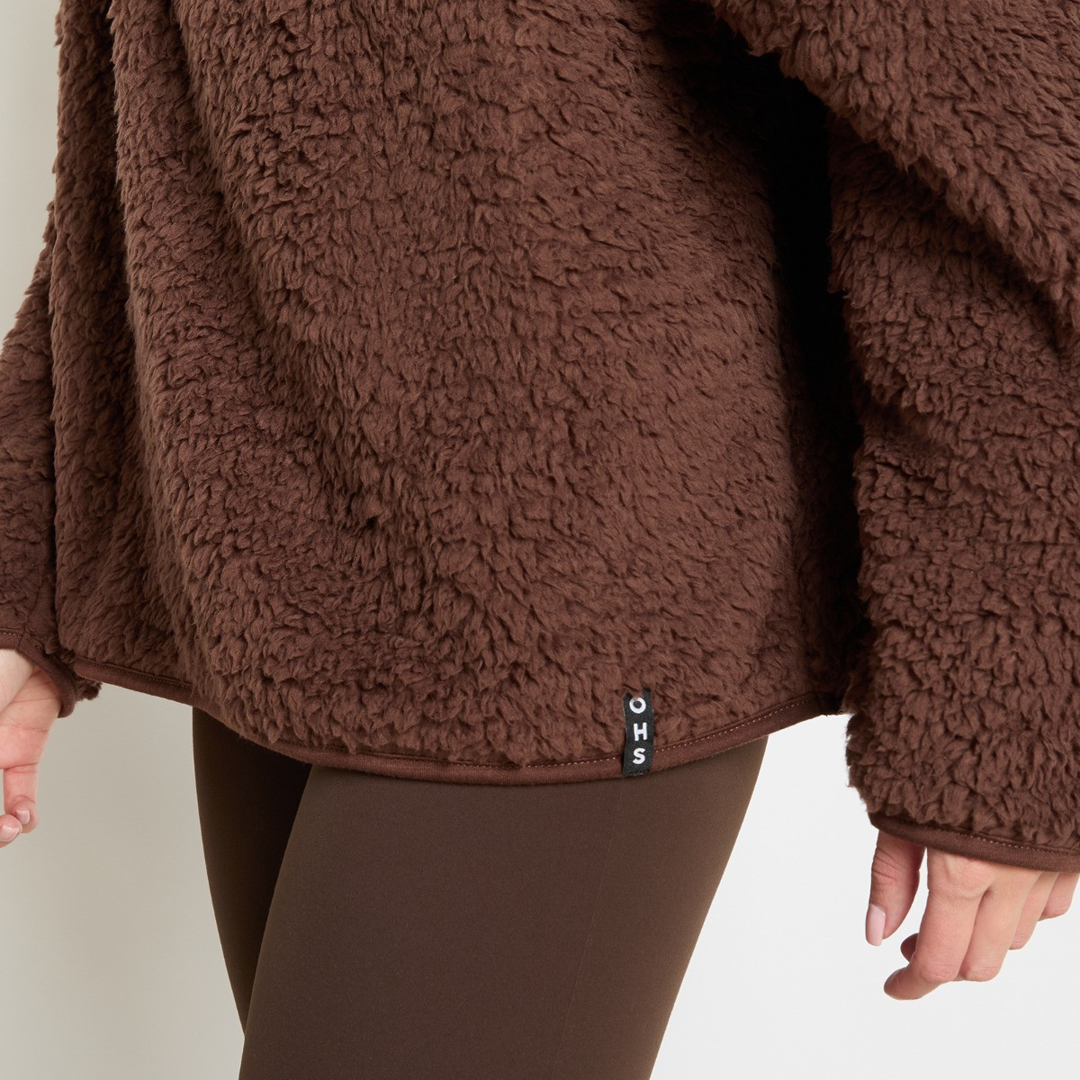 OHS Teddy Half Zip Fleece, Brown - Small/Medium>