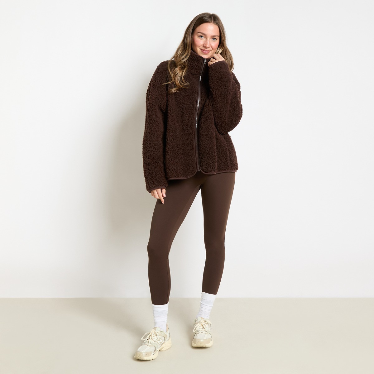 OHS Teddy Full Zip Fleece - Brown>