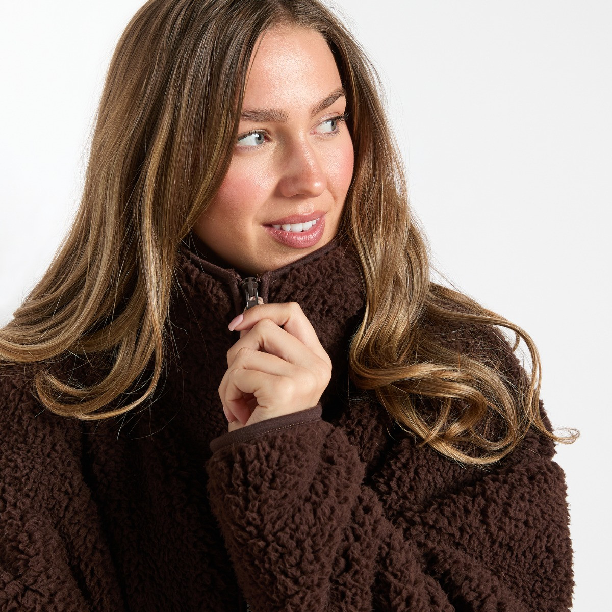 OHS Teddy Full Zip Fleece - Brown>