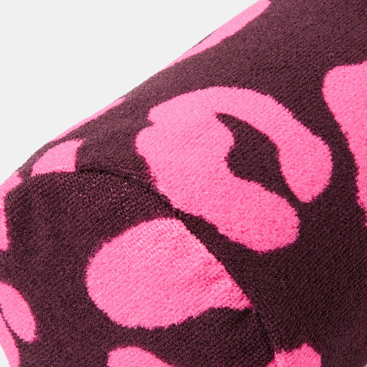 OHS Abstract Leopard Print Inflatable Beach Bolster - Burgundy/Hot Pink>