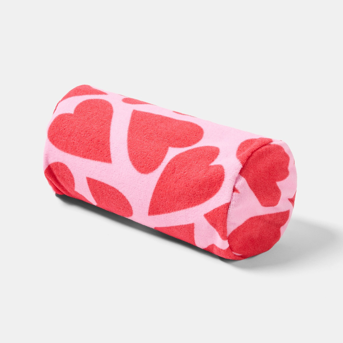 OHS Heart Print Inflatable Beach Bolster - Pink/Red>