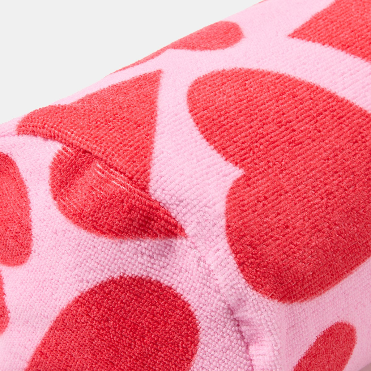 OHS Heart Print Inflatable Beach Bolster - Pink/Red>