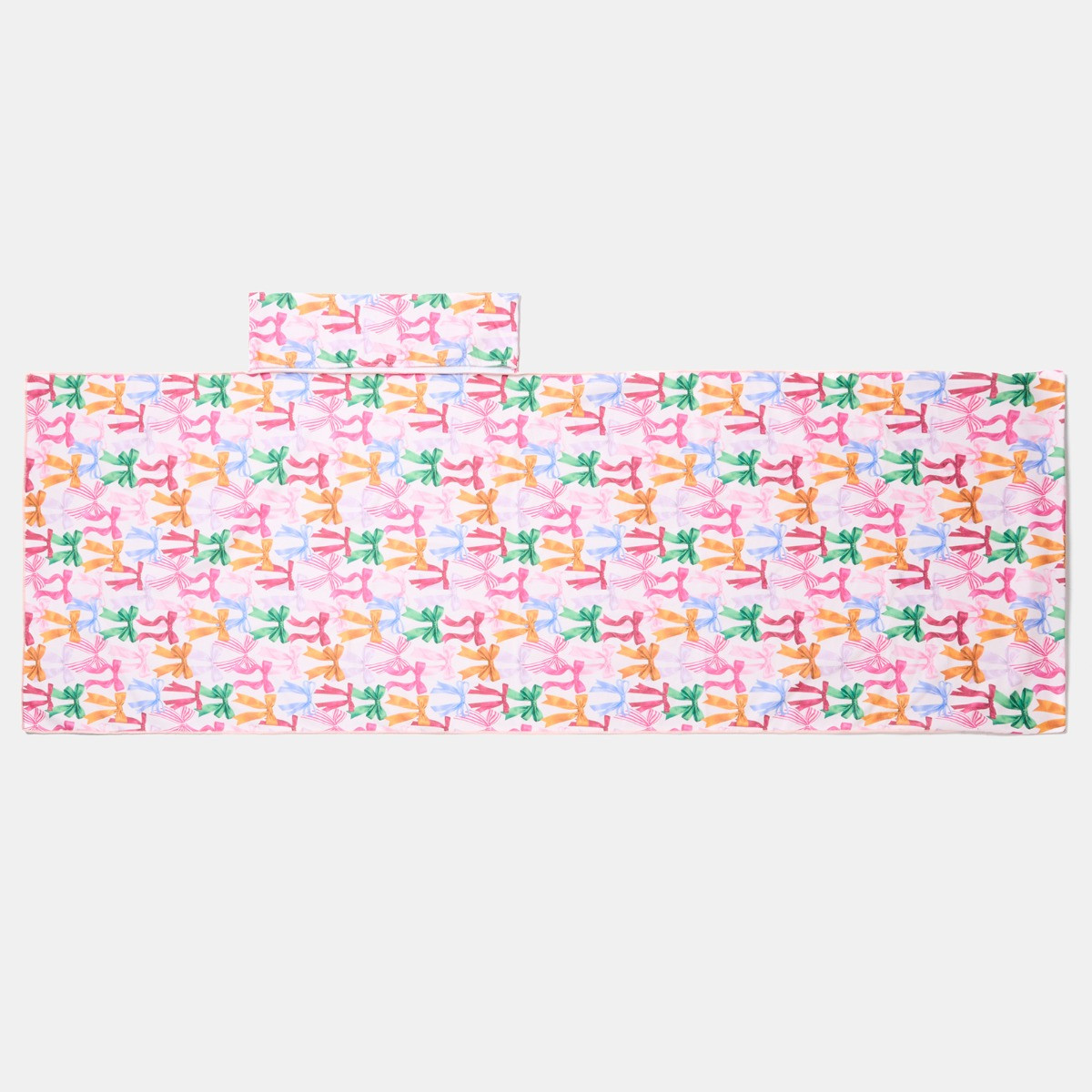 OHS Multi Bow Print Beach Towel in a Bag - Pink>