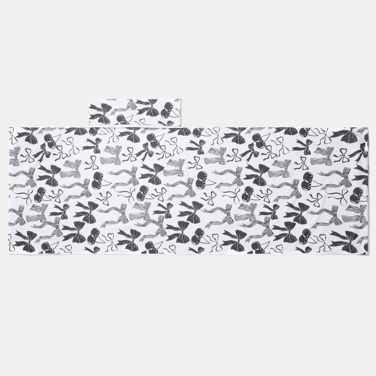 OHS Cherry Bow Print Beach Towel in a Bag - Monochrome>