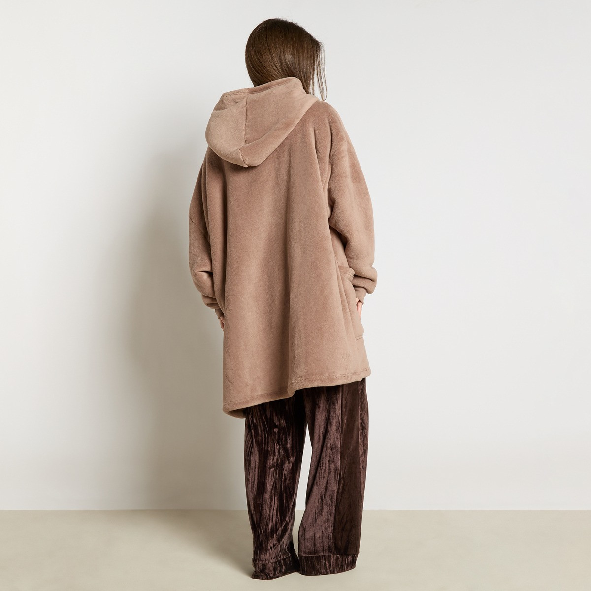 OHS Zipper Hoodie Blanket - Mink>