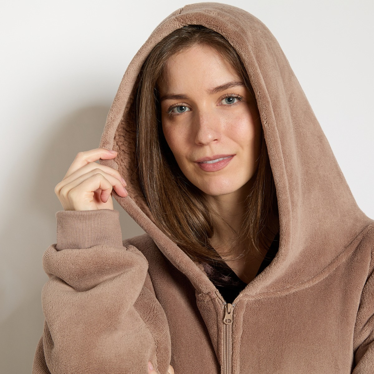 OHS Zipper Hoodie Blanket - Mink>