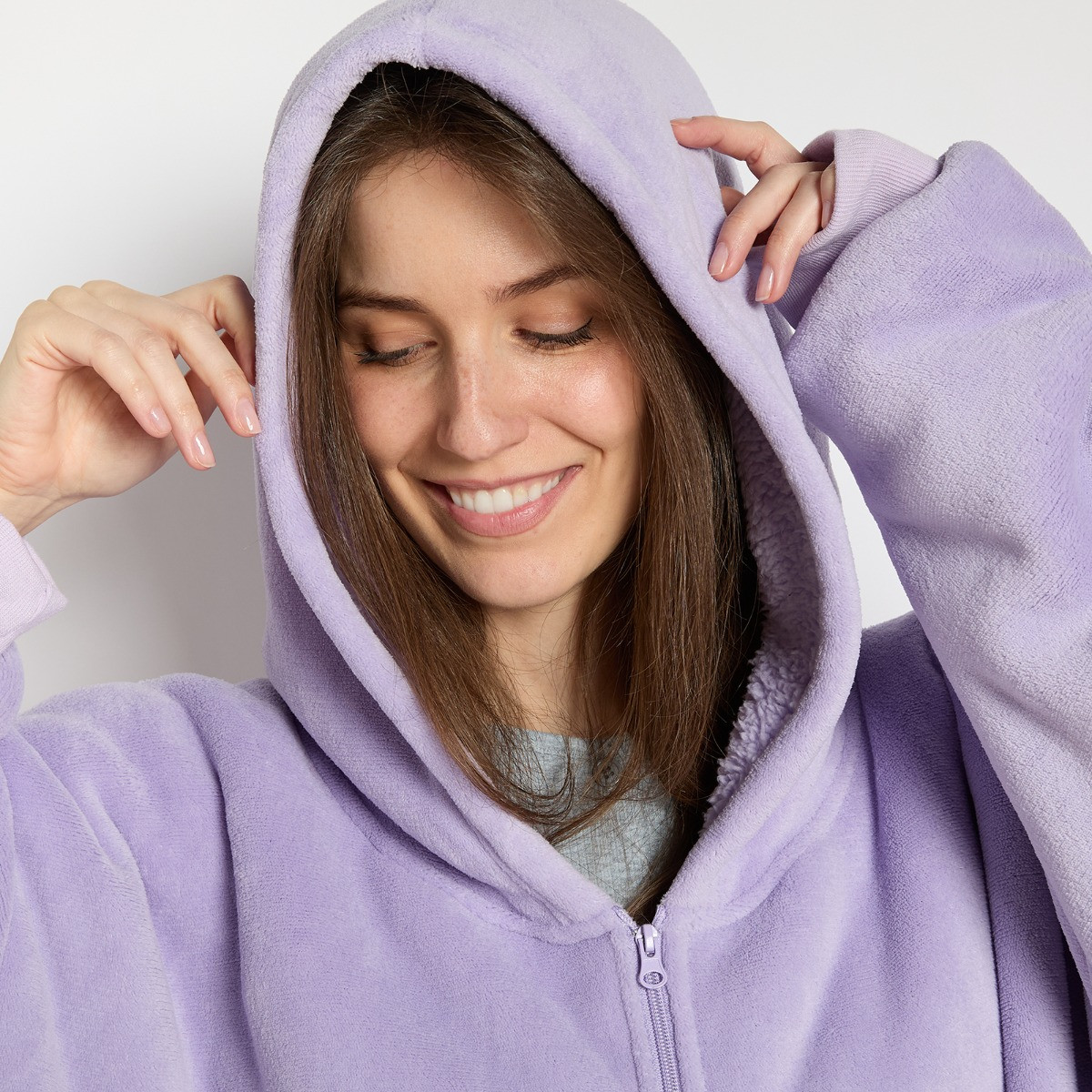 OHS Zipper Hoodie Blanket - Lilac>