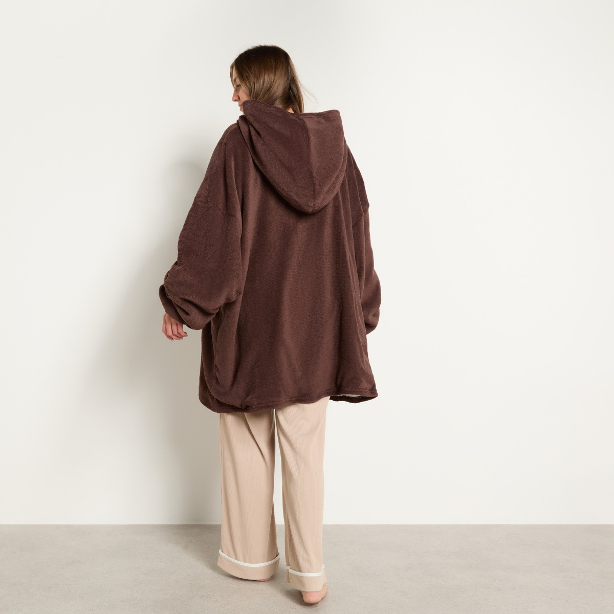 OHS Electric Heated Hoodie Blanket - Brown>