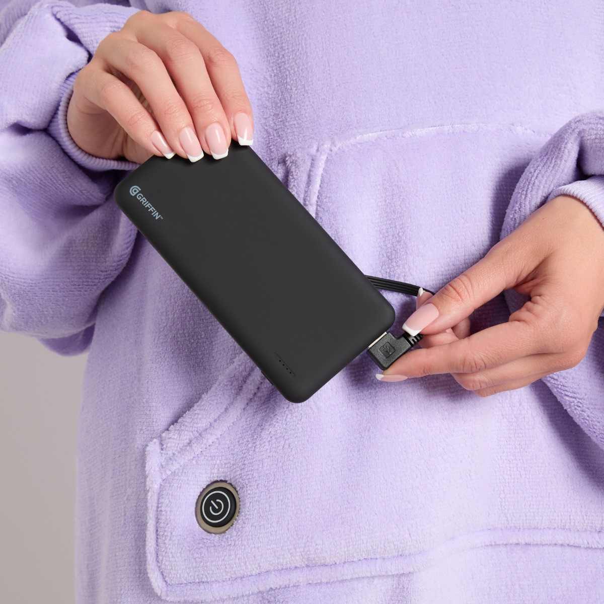 OHS Electric Heated Hoodie Blanket - Lilac>
