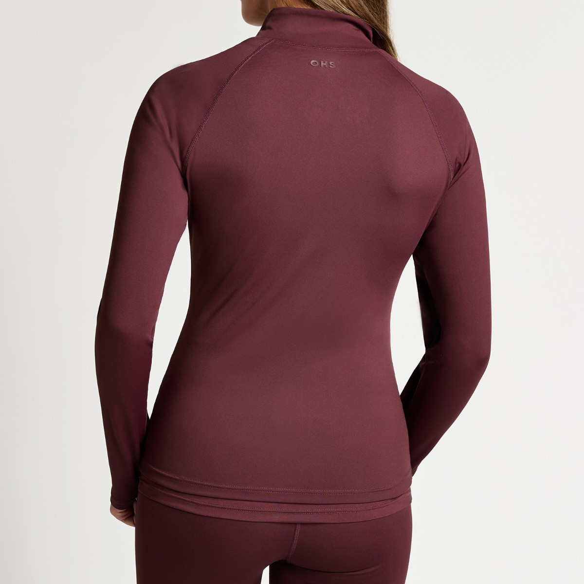 OHS Active Sculpt Full Zip Long Sleeve Jacket - Maroon>