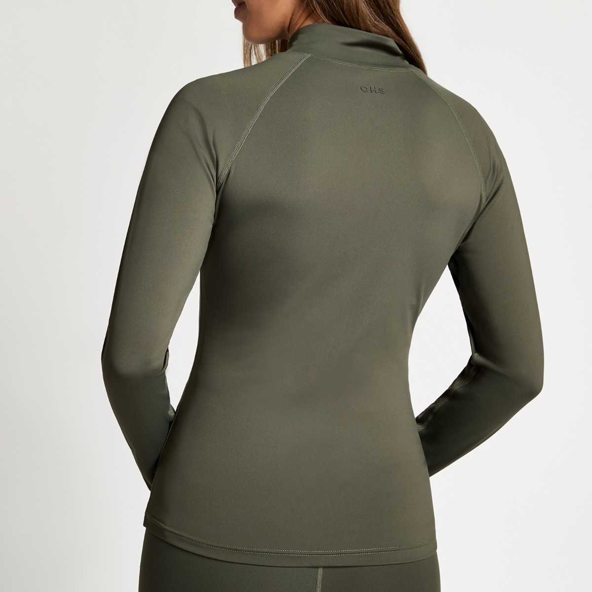 OHS Active Sculpt Full Zip Long Sleeve Jacket - Khaki>