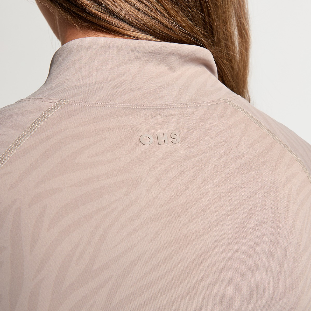 OHS Active Sculpt Full Zip Long Jacket - Beige Zebra>