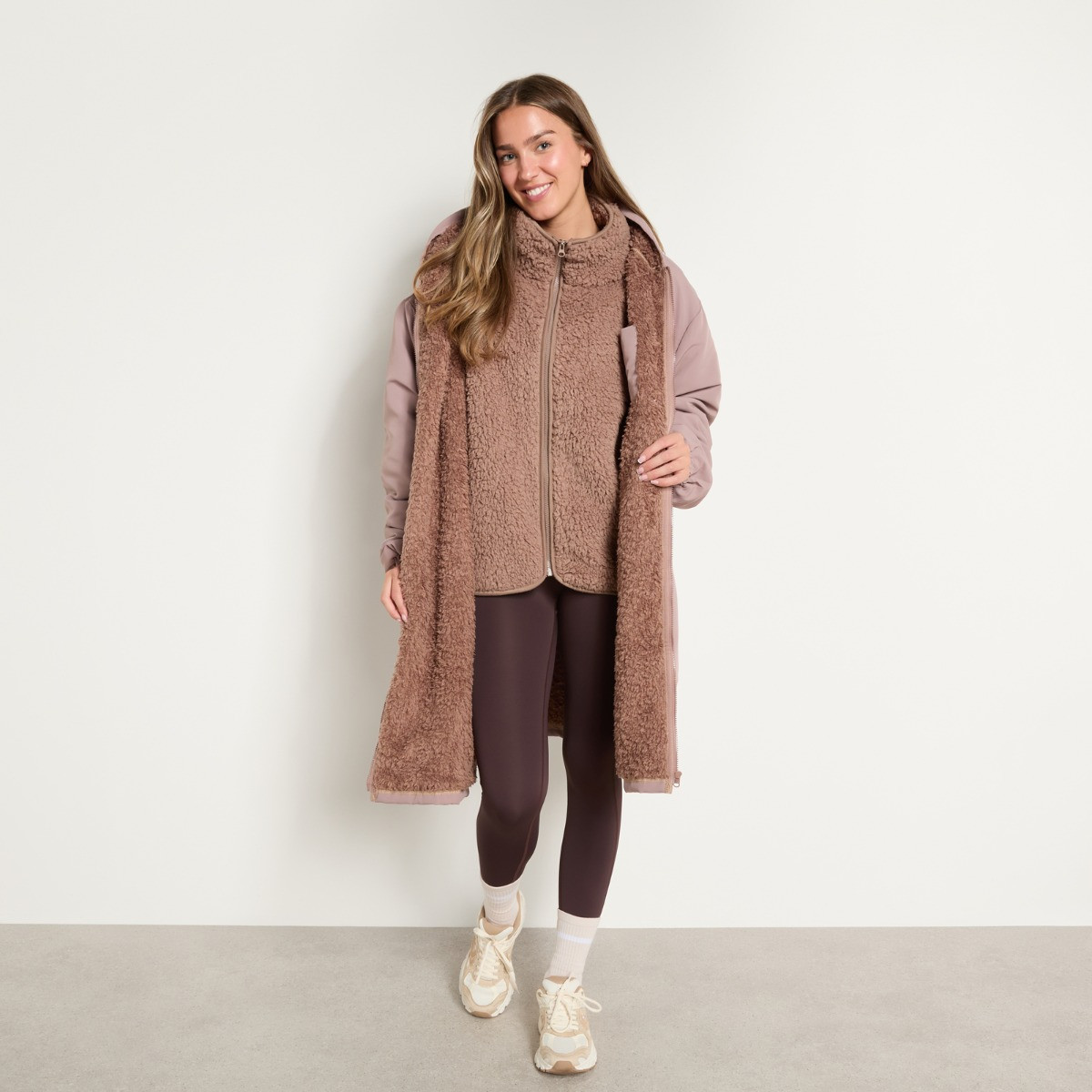 OHS Adults Water Resistant Sherpa Drying Robe - Natural>